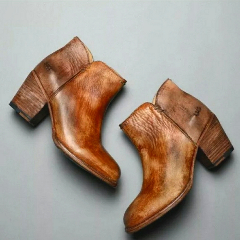 Bed Stu Tan Rustic Yell Leather Bootie